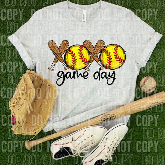 DTF TRANSFER XOXO Game Day Softball