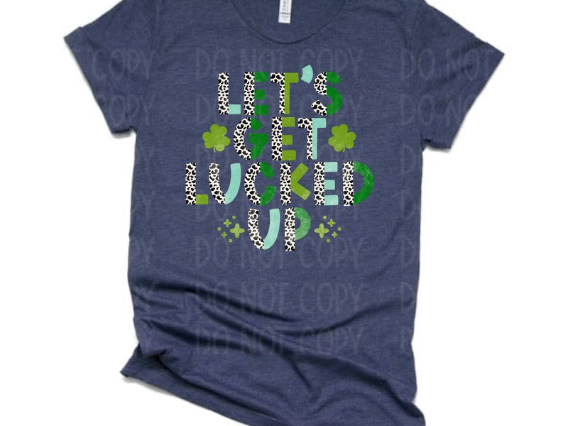 Let's Get Lucked Up Heather Navy Tee