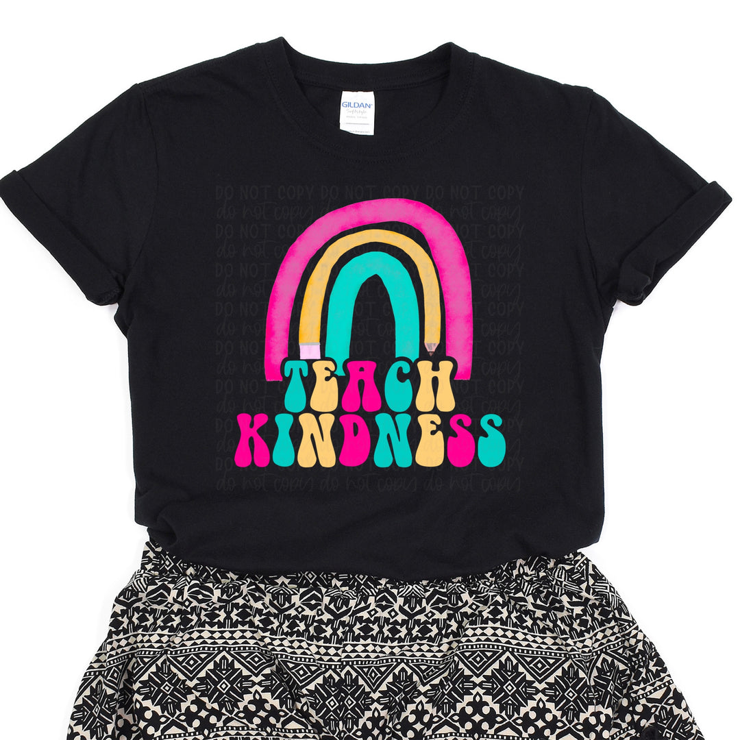 DTF TRANSFER Teach Kindness Retro Rainbow