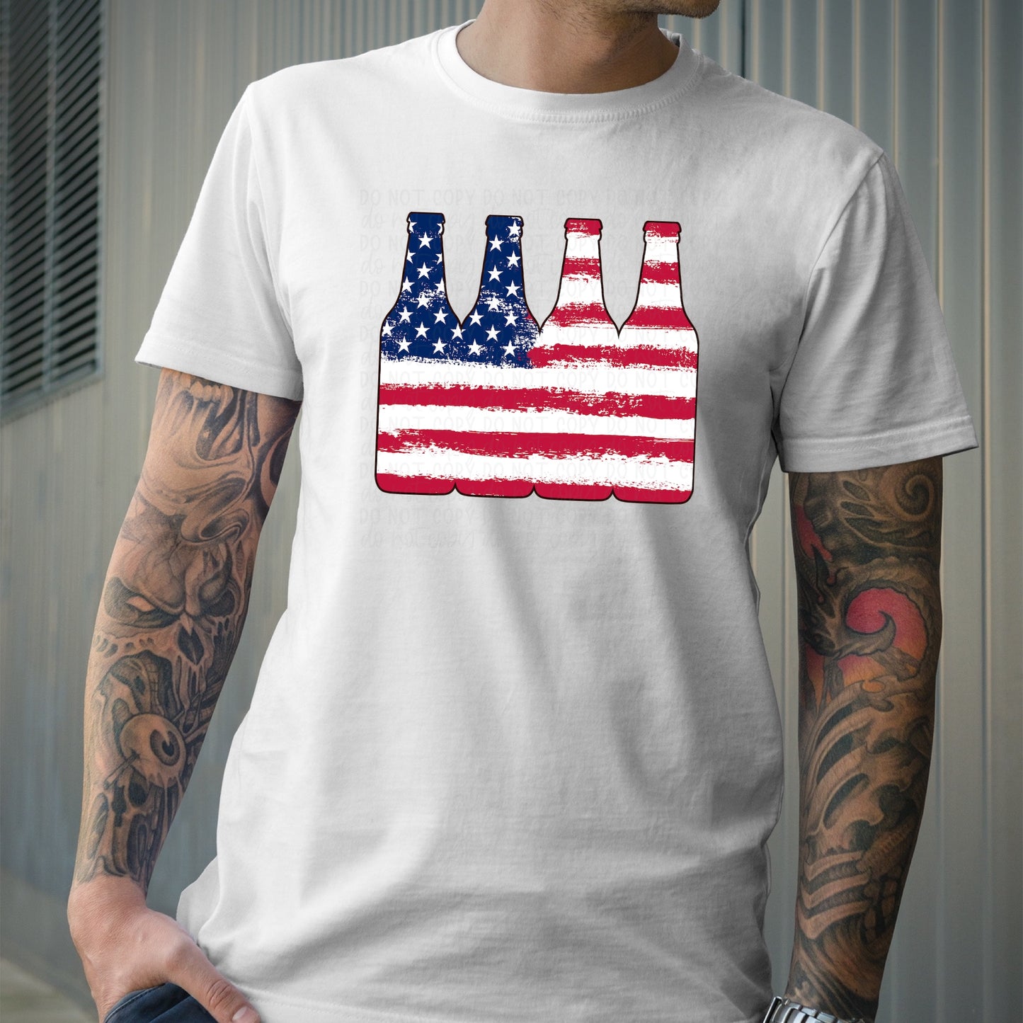 DTF TRANSFER American Flag Longnecks