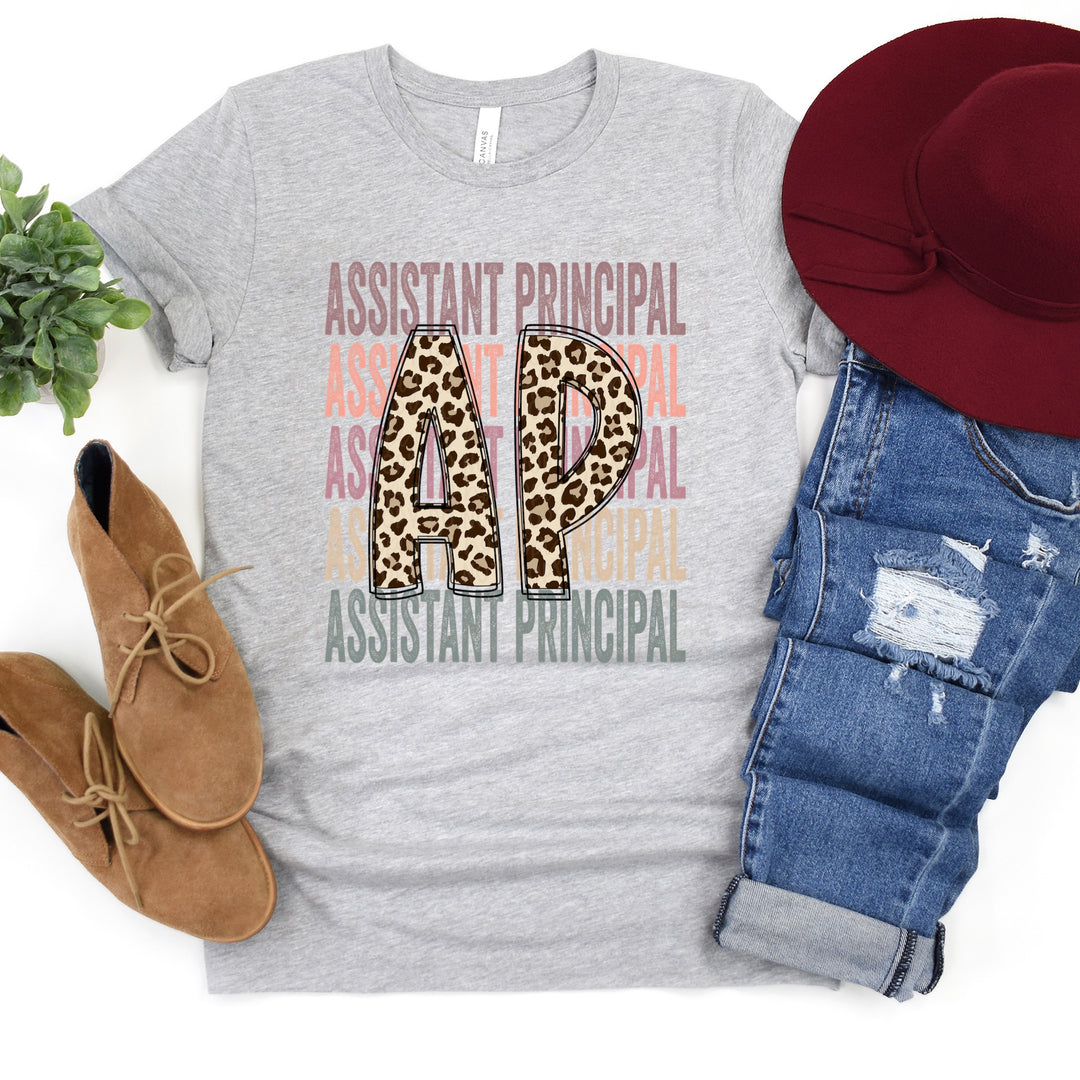 DTF TRANSFER Assistant Principal Stacked Leopard