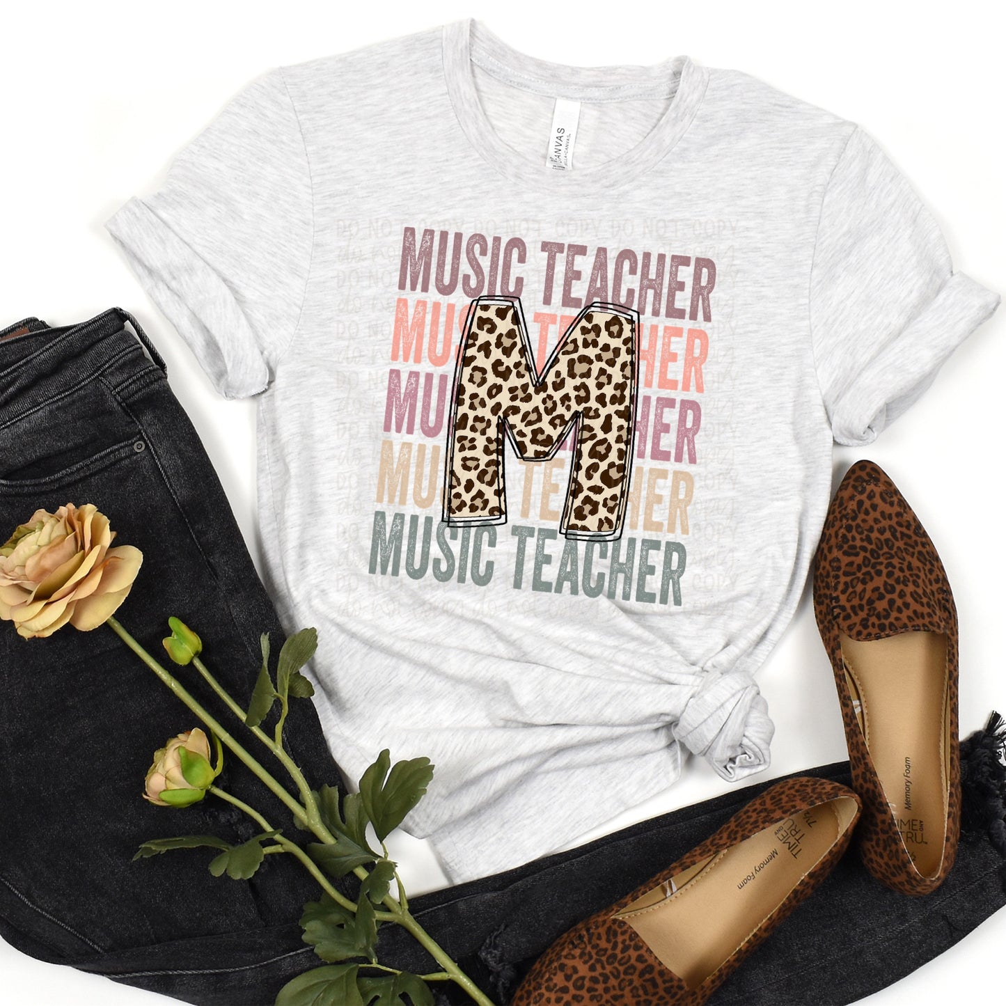 DTF TRANSFER Music Teacher Stacked Leopard