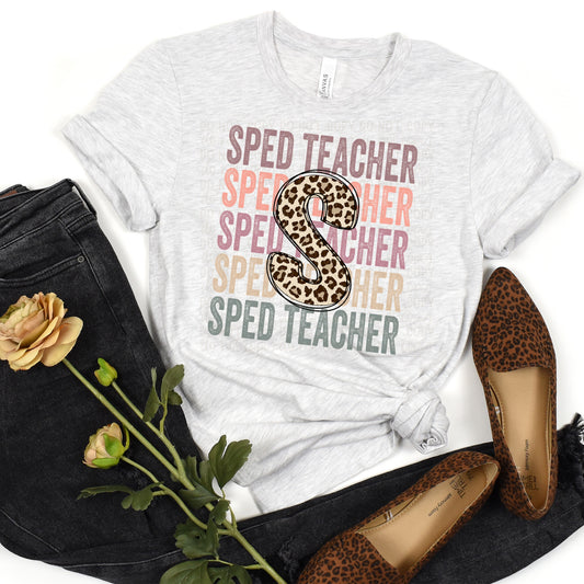 DTF TRANSFER SPED Special Education Teacher Stacked Leopard