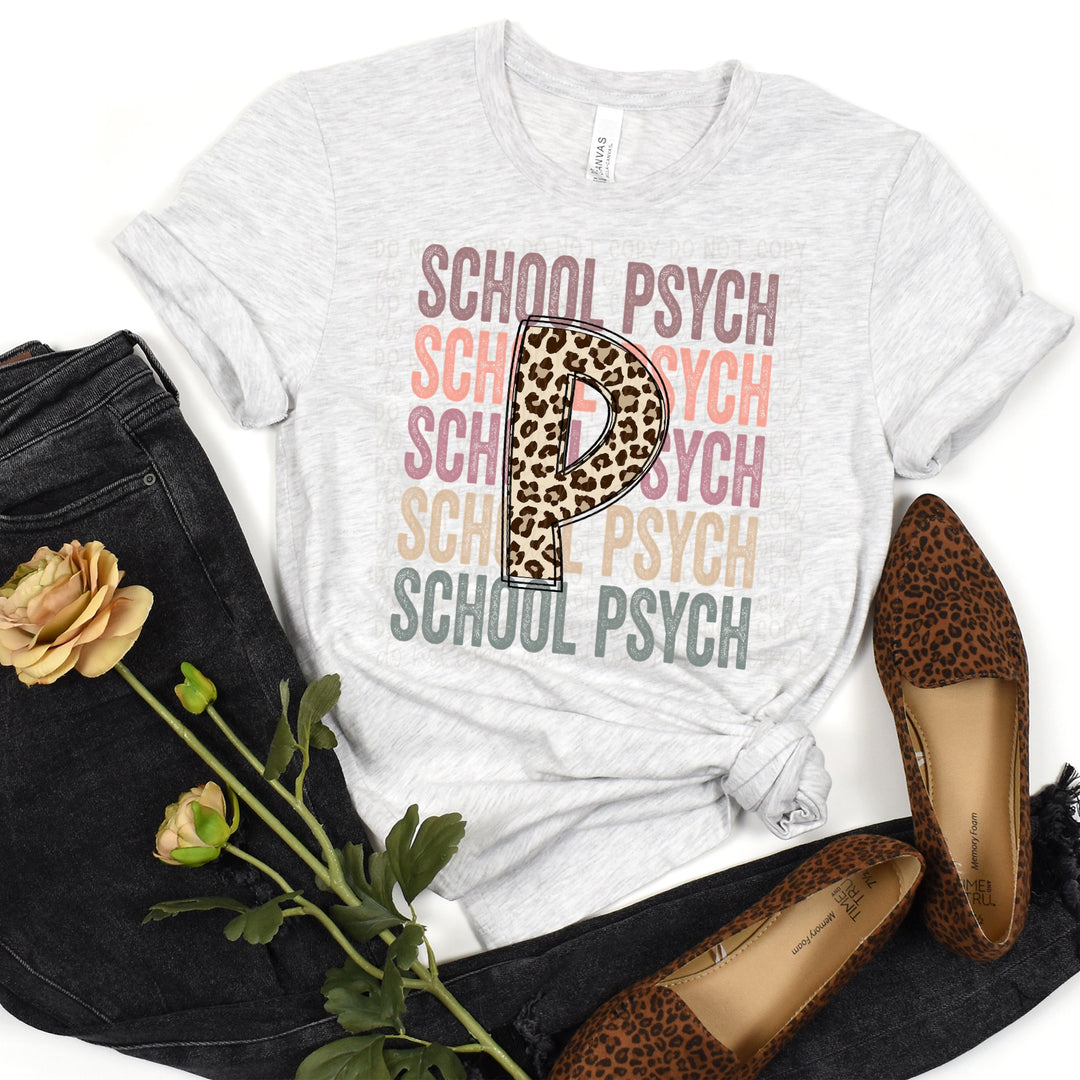 DTF TRANSFER School Psych Stacked Leopard