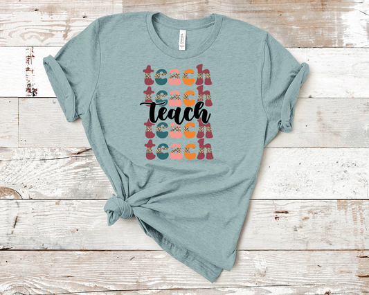 DTF TRANSFER Teach Leopard Retro