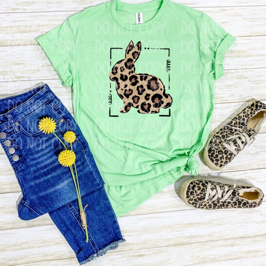 Leopard Bunny Mint Tee