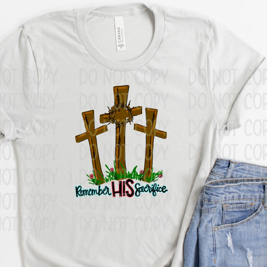 Remember His Sacrifice Silver Tee