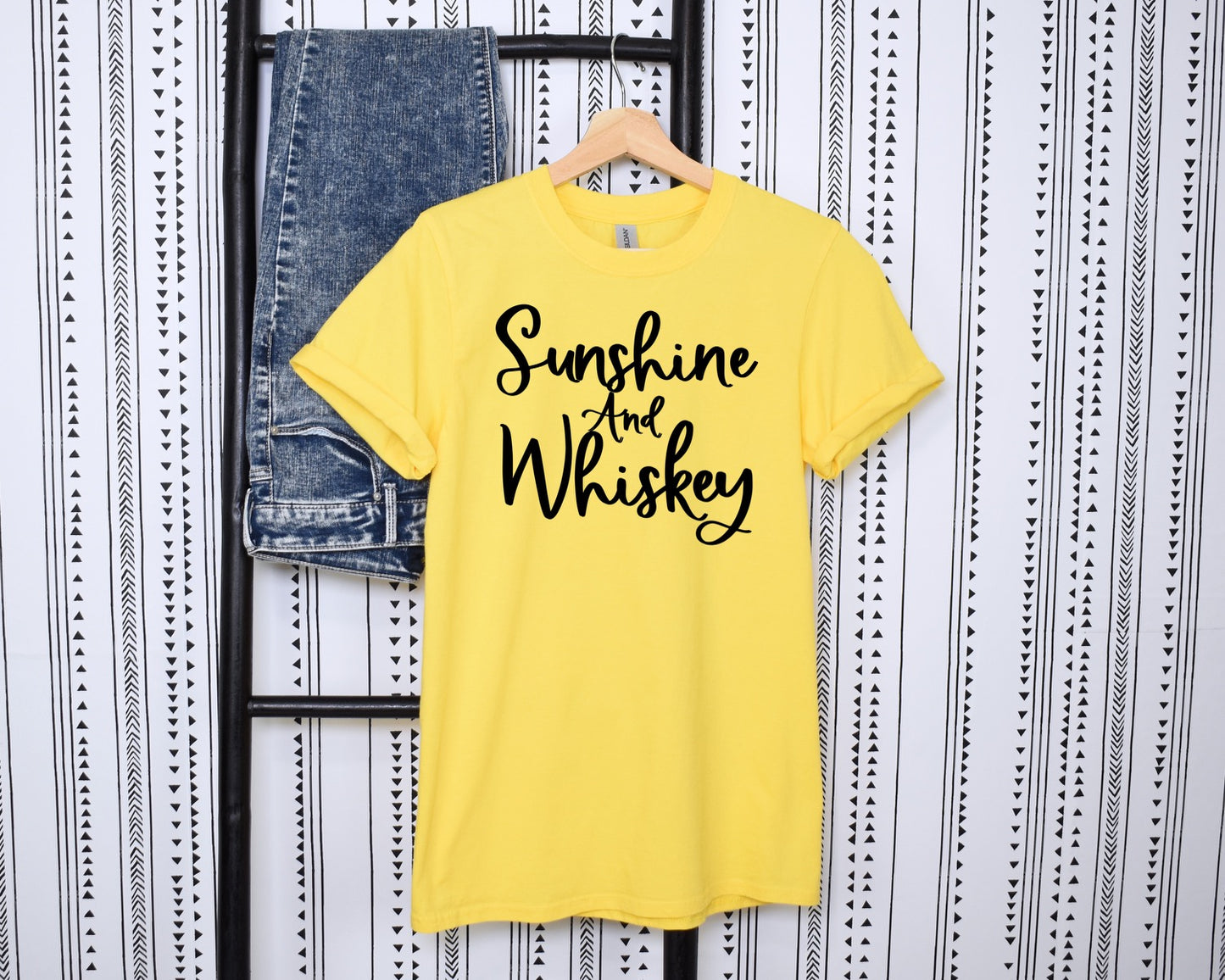 Sunshine & Whiskey Yellow Tee