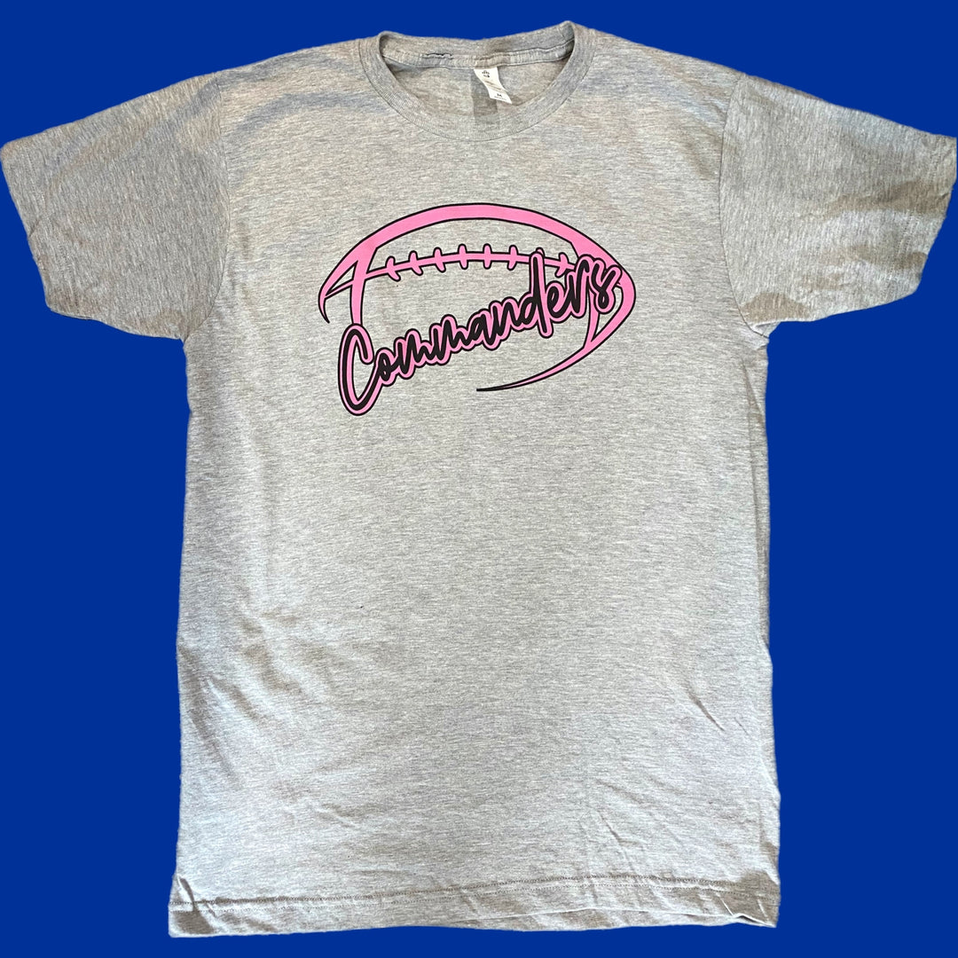 Commanders Football Pink Out Grey Tee