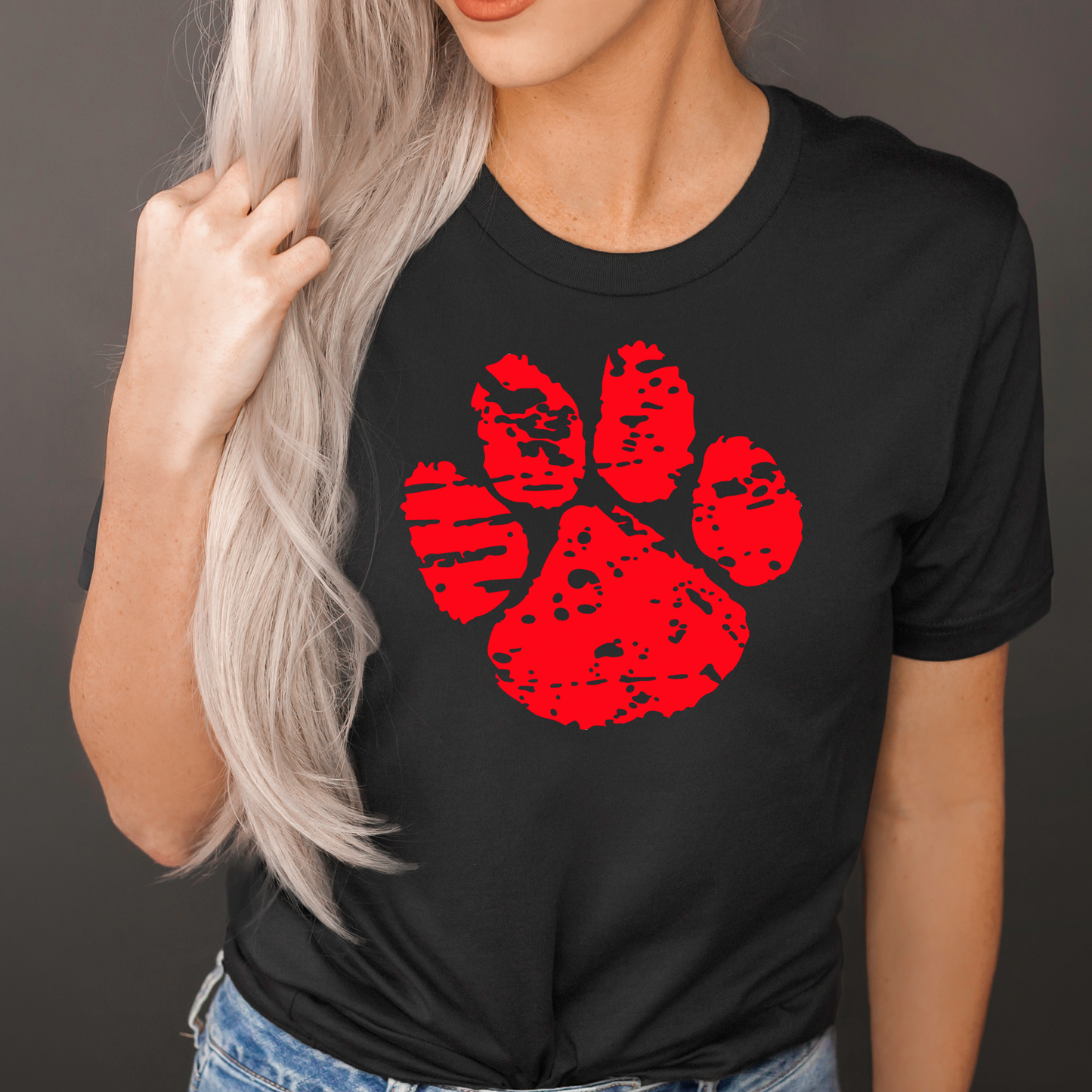 DTF TRANSFER Red Paw Print