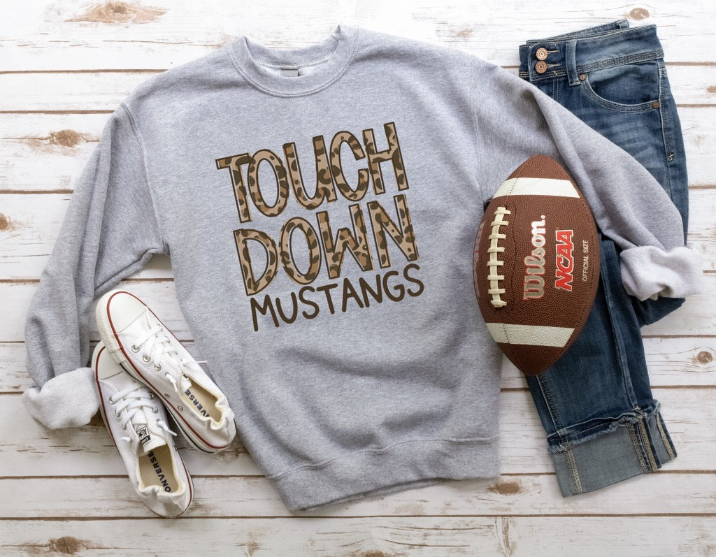 Touch Down Leopard Mascots Grey Sweatshirt