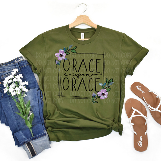 DTF TRANSFER Grace Upon Grace Purple Flowers