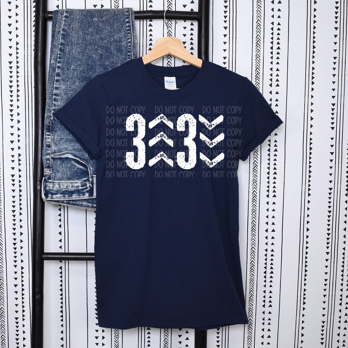 3 Up 3 Down Navy Tee