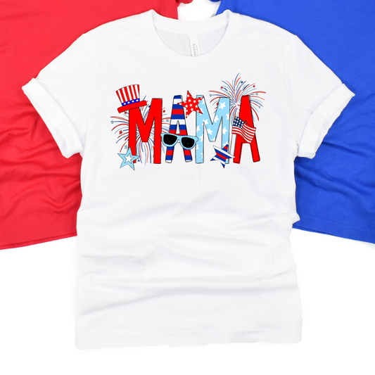 Custom Patriotic Name White Tee