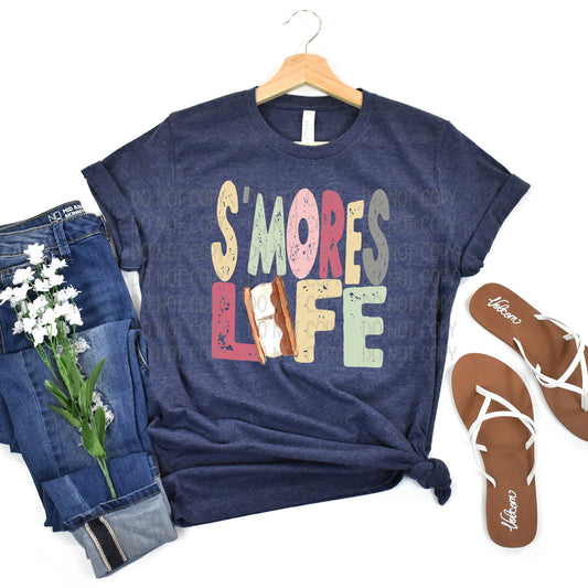 S'mores Life Heather Navy Tee