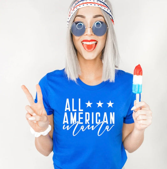 All American Mama Royal Tee