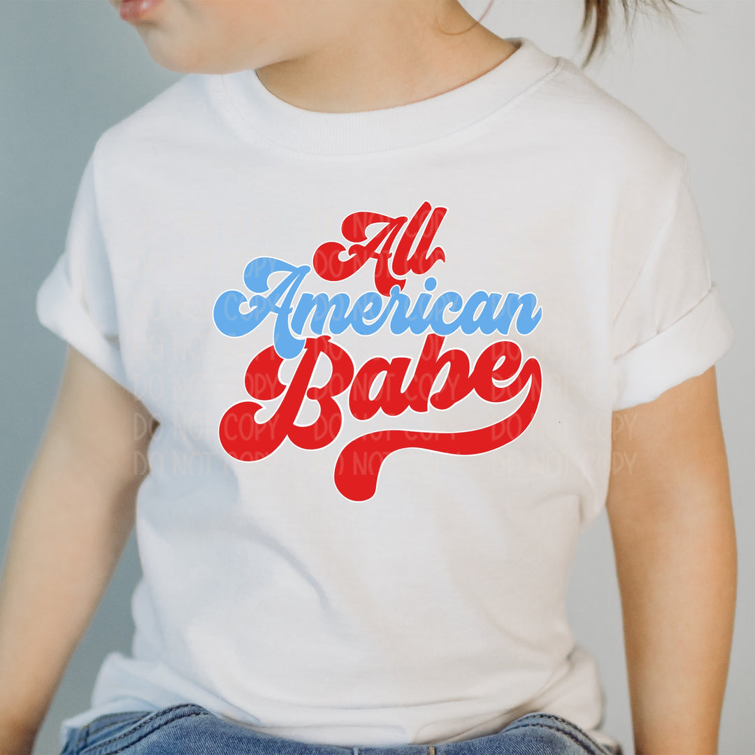 DTF TRANSFER All American Babe (Red/Red)