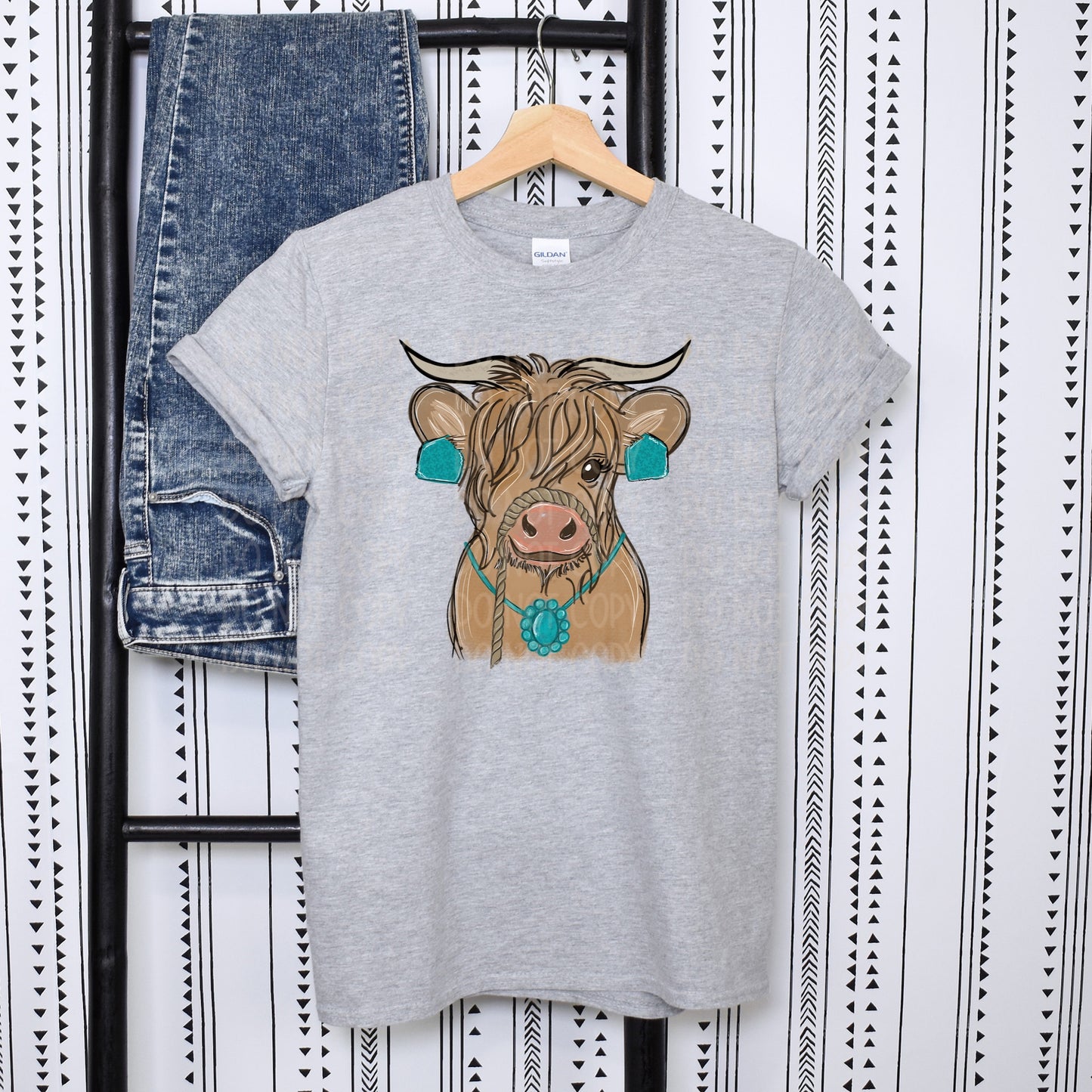 DTF TRANSFER Turquoise Calf