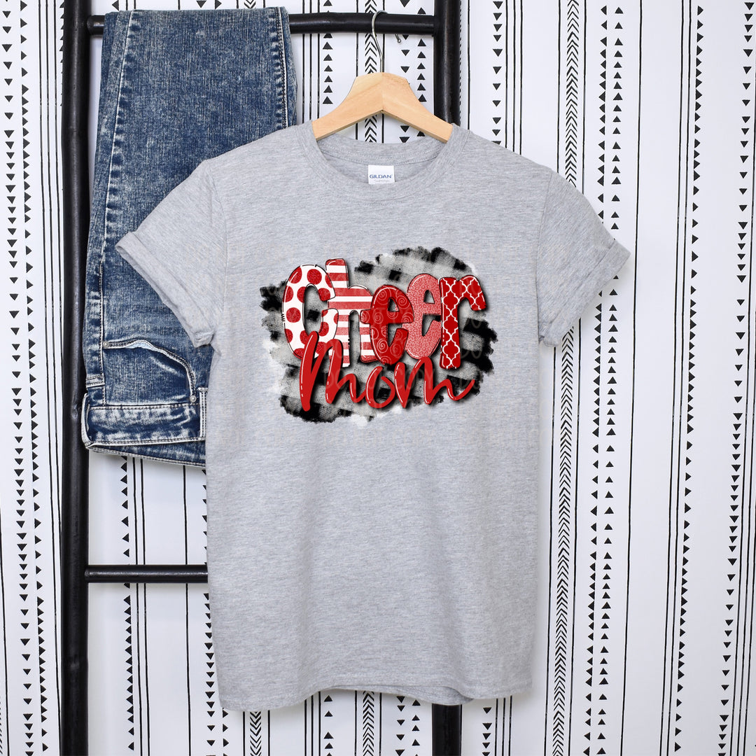 DTF TRANSFER Cheer Mom Red/Wht/Blk