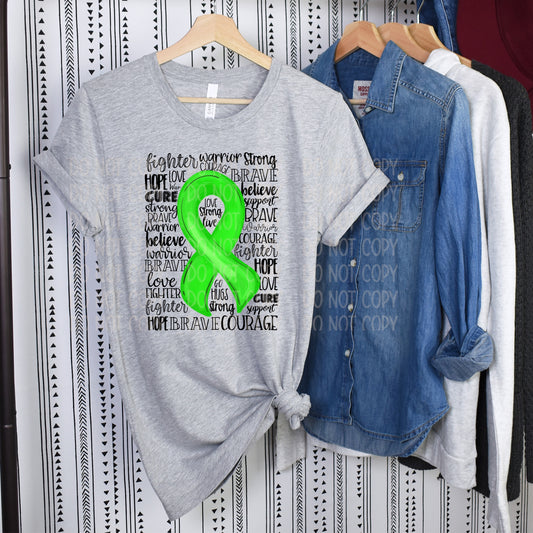 DTF TRANSFER Green Awareness Ribbon