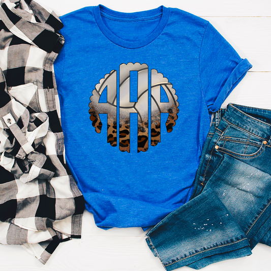 Royal tee Volleyball monogram