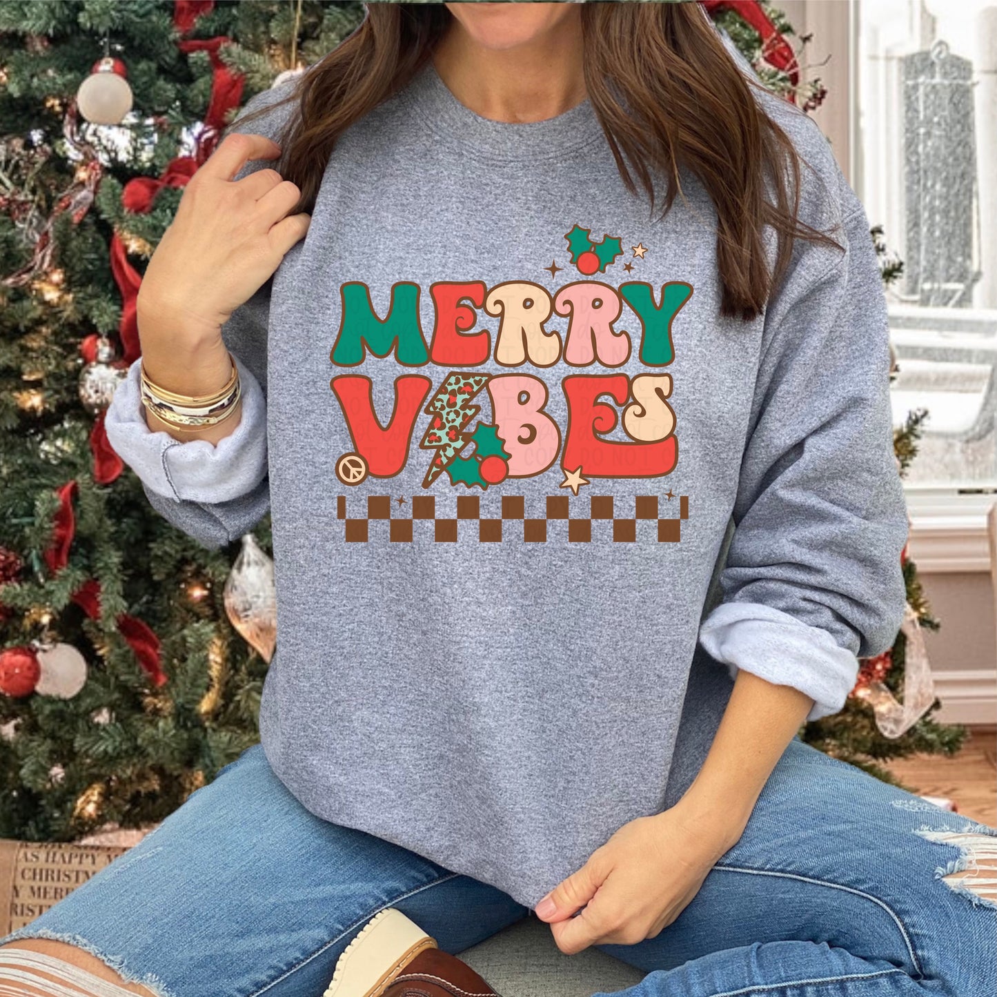 DTF TRANSFER Merry Vibes Retro