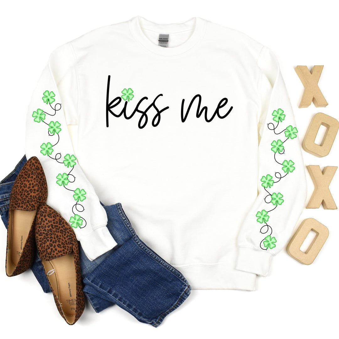 DTF TRANSFER Kiss Me With Shamrock Sleeves