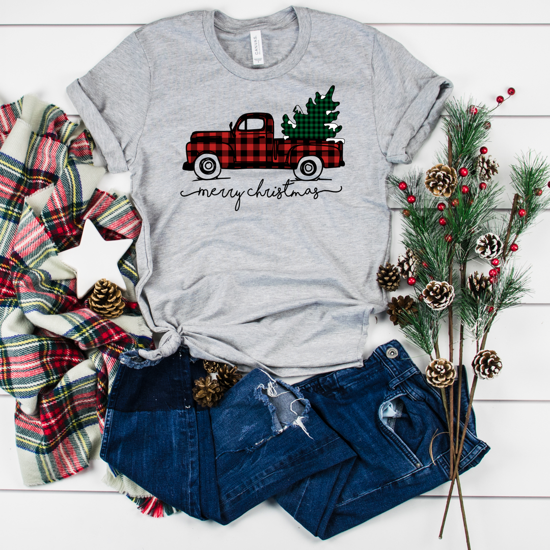 DTF TRANSFER Merry Christmas Plaid Truck