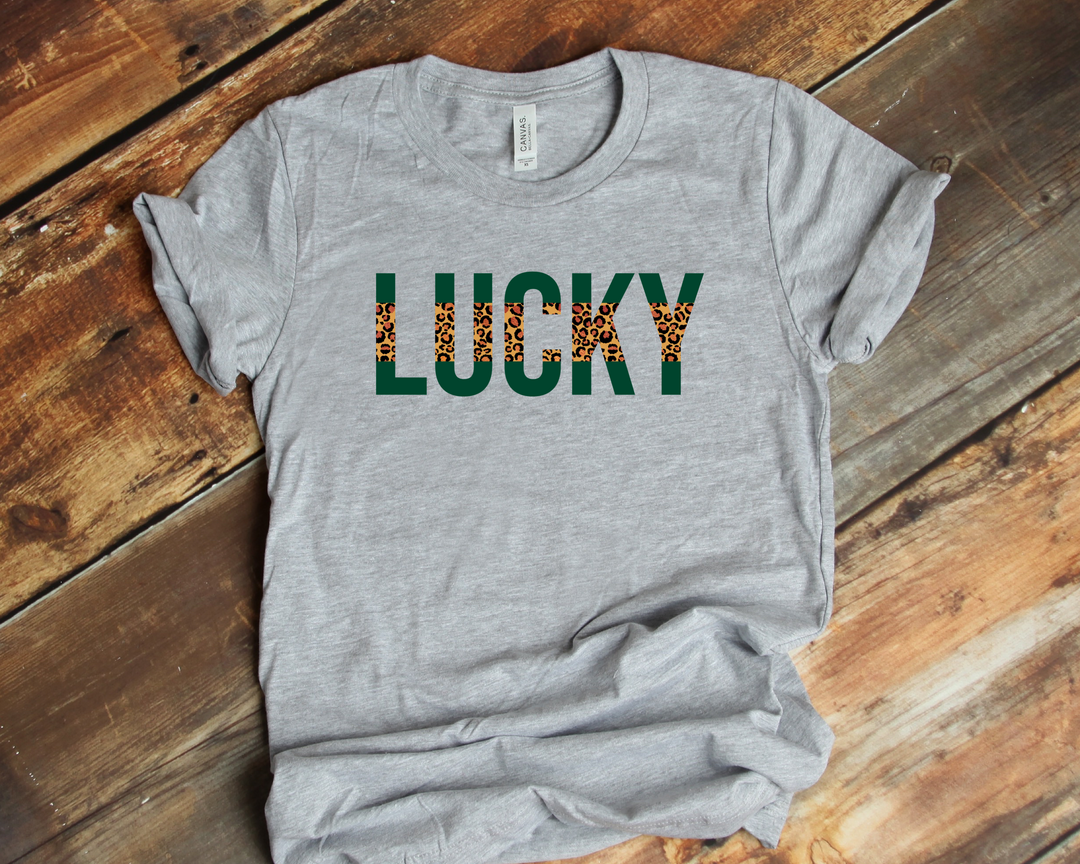 Cheetah Lucky Green and cheetah Grey tee