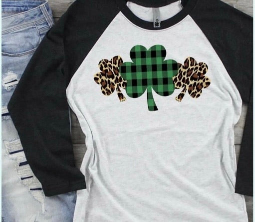 DTF TRANSFER Plaid/Leopard Shamrocks