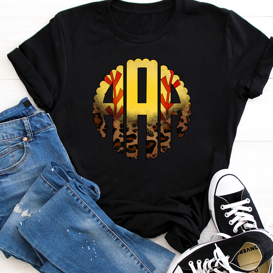 Black tee Softball monogram