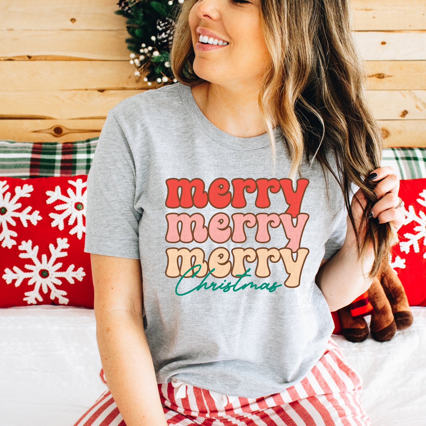 DTF TRANSFER Merry Christmas Retro