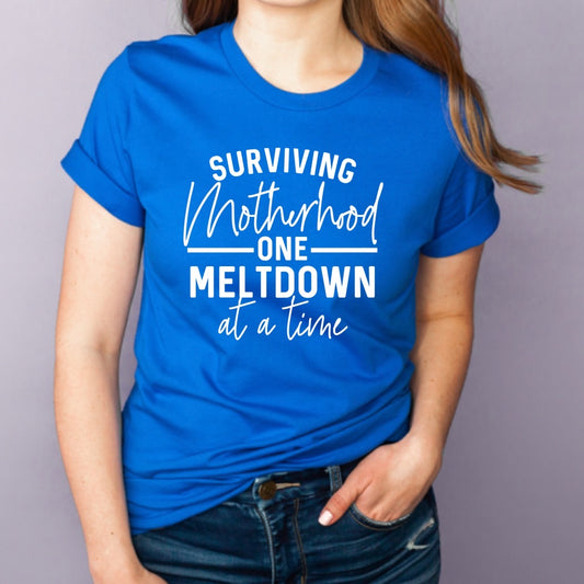 SURVIVING MOTHERHOOD- ROYAL tee