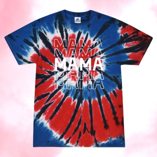 Mama Stacked MYSTERY PATRIOTIC/RWB TIE DYE