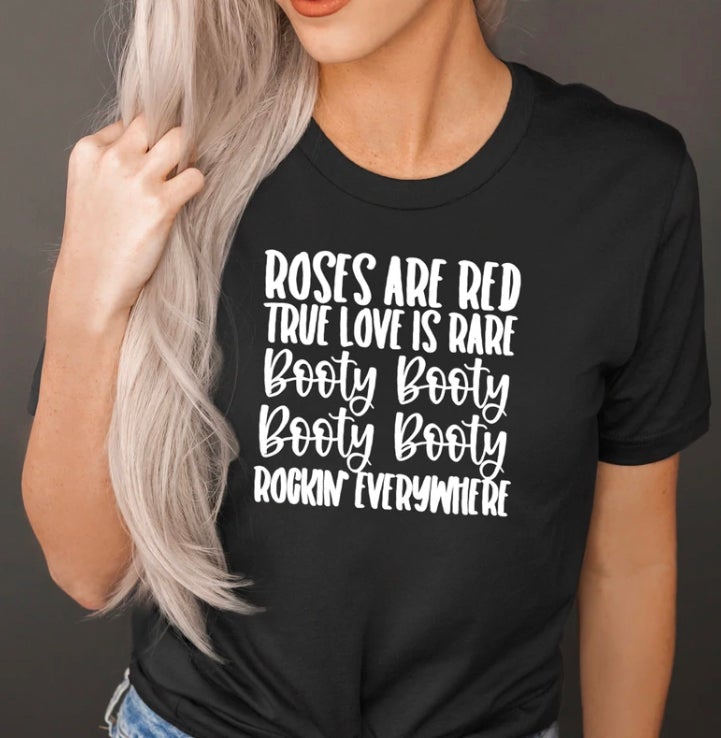 Roses are red-black tee