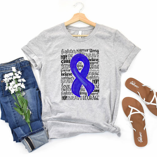 DTF TRANSFER Royal Blue Ribbon (Awareness)