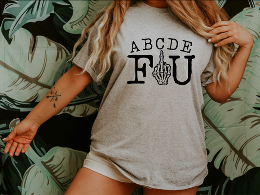 Grey T-shirt ABCDEFU